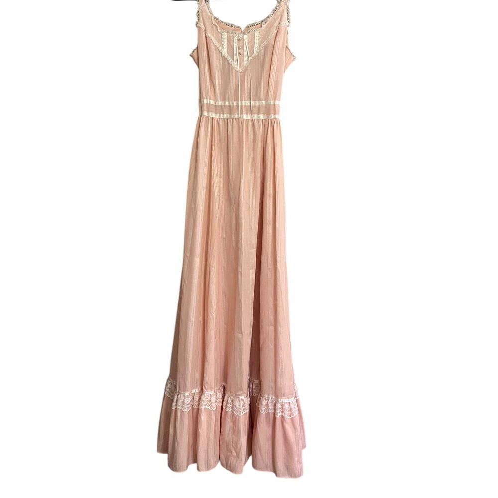 Gunne Sax Dress Prairie Maxi Dress with Lace Trim